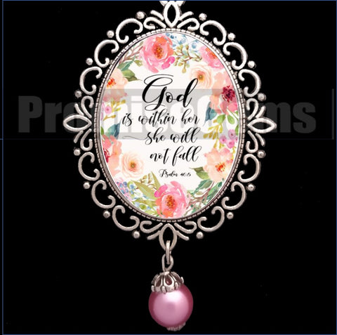 God Is WIthin Her Necklace - Inspirational Bible Verse Jewelry | PromiseGems