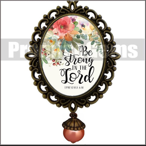 Be Strong In The Lord Necklace - Inspirational Bible Verse Jewelry | PromiseGems