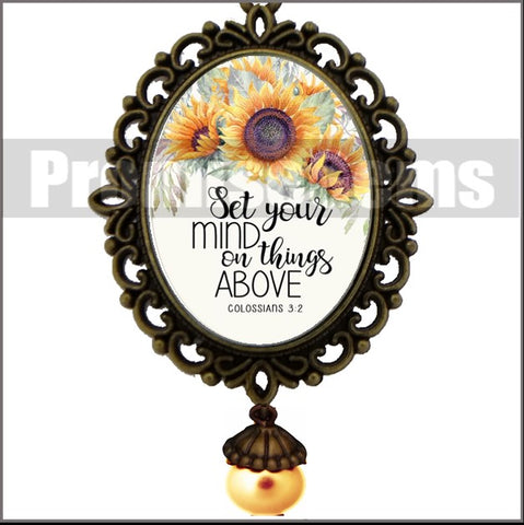 Sunflower In Garden Necklace 2 - Inspirational Bible Verse Jewelry | PromiseGems